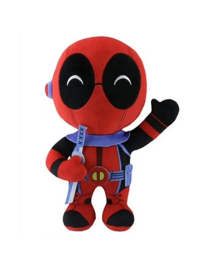 Deadpool plush toy 25cm Deadpool plush toy Deadpool collectible toy cute Deadpool doll standing waving and smiling Deadpool birthday gift for fans and kids - Image 2
